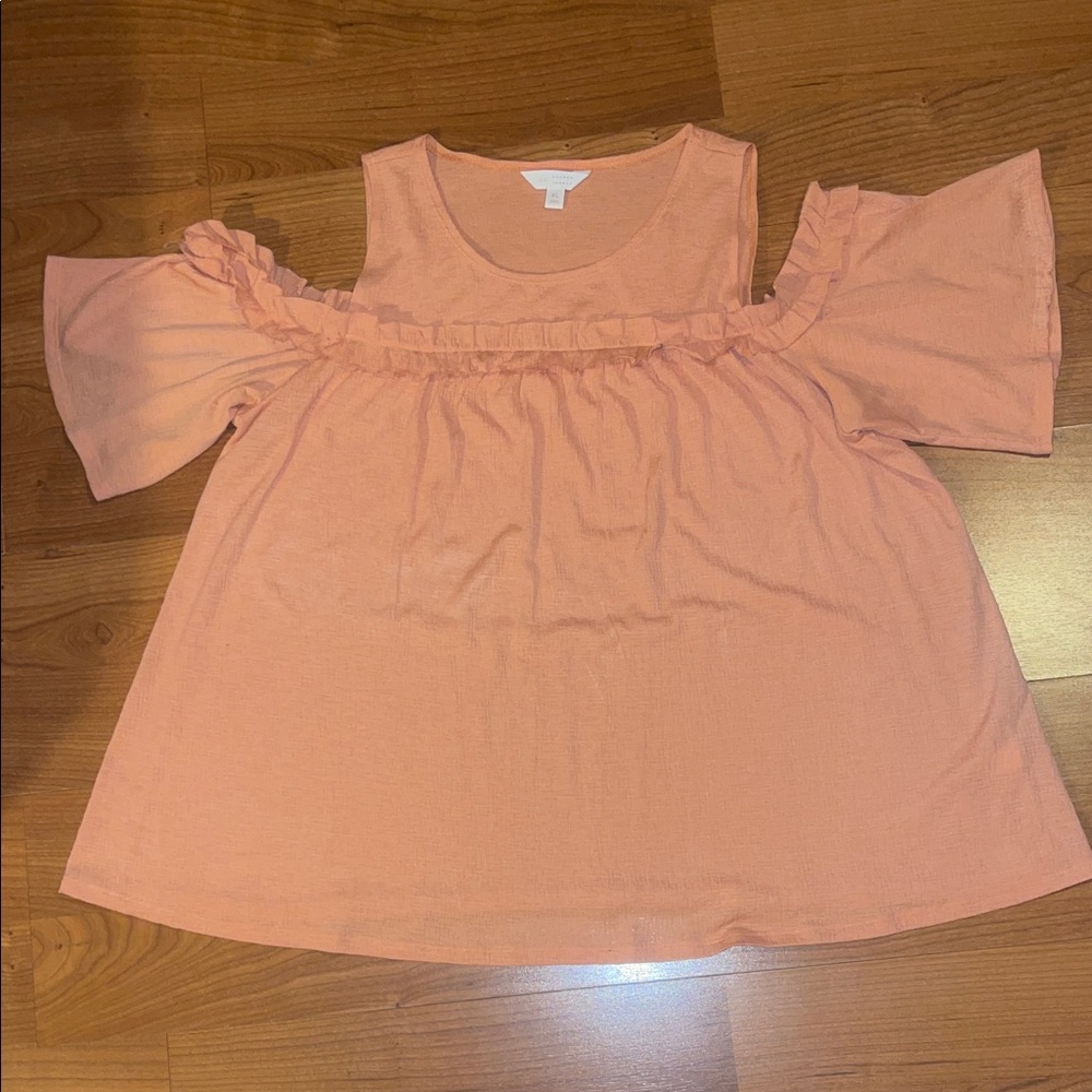 Lauren Conrad Cold-Shoulder Ruffle Women's Top